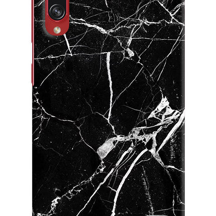 Black Marble Pattern Samsung A70s Hard Case Back Cover by Casekaro