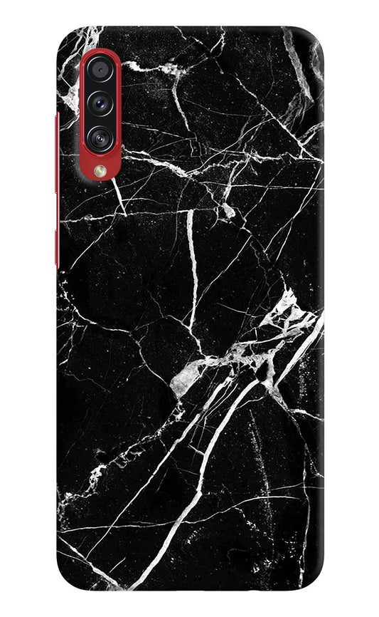 Black Marble Pattern Samsung A70s Hard Case Back Cover by Casekaro