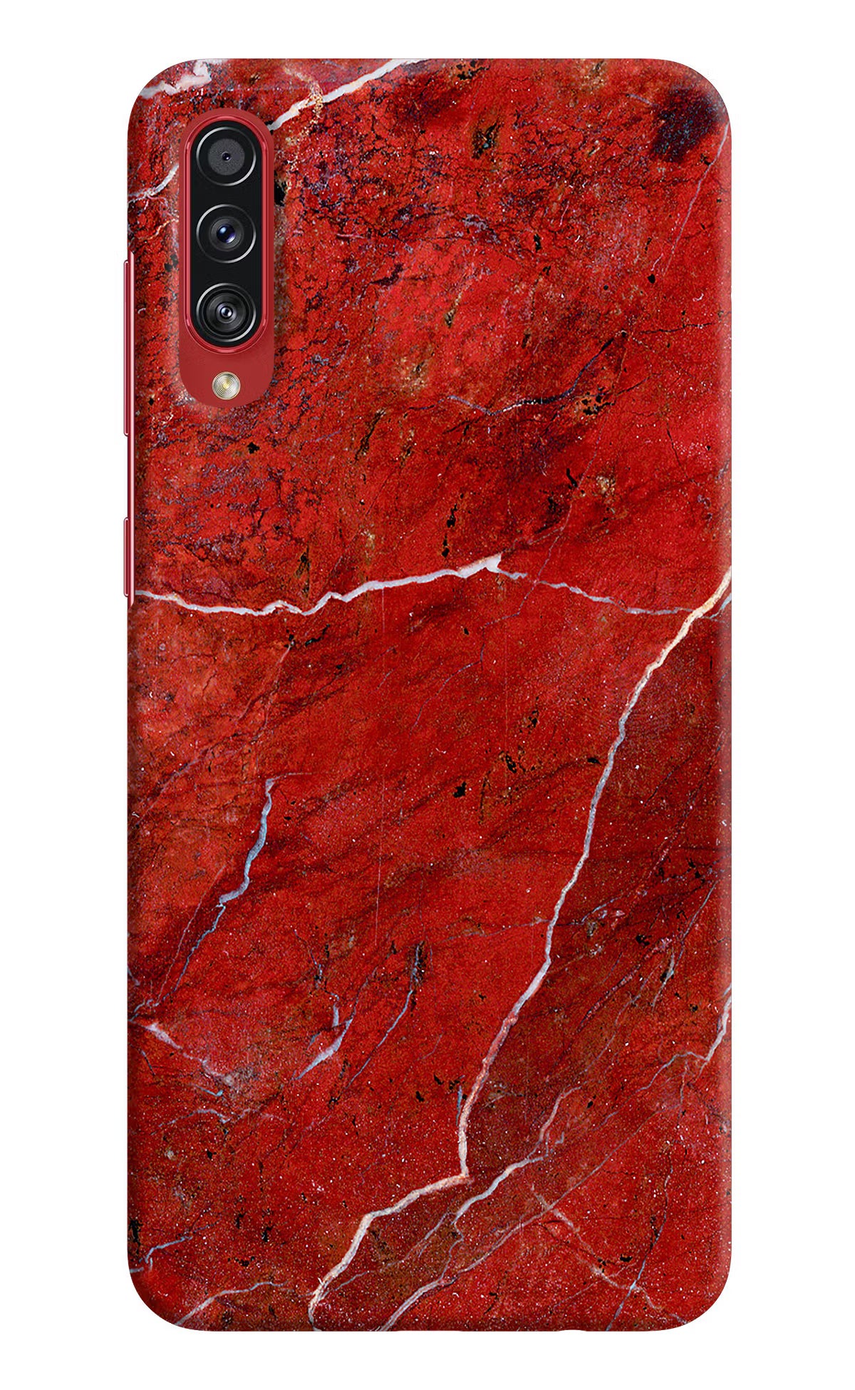 Red Marble Design Samsung A70s Hard Case Back Cover by Casekaro