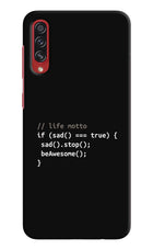 Life Motto Code Samsung A70s Hard Case Back Cover by Casekaro
