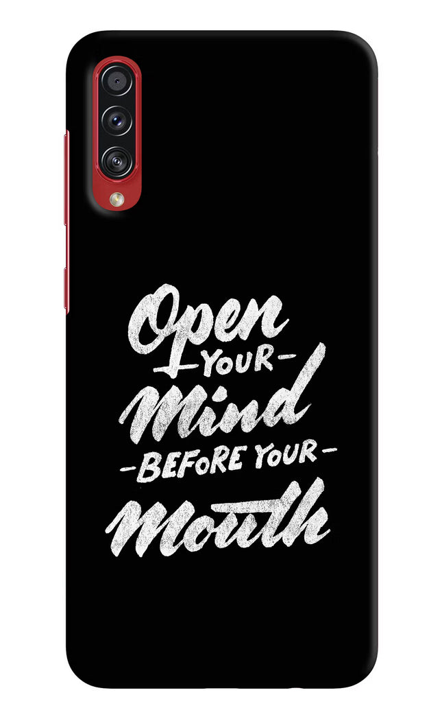 Open Your Mind Before Your Mouth Samsung A70s Hard Case Back Cover by Casekaro