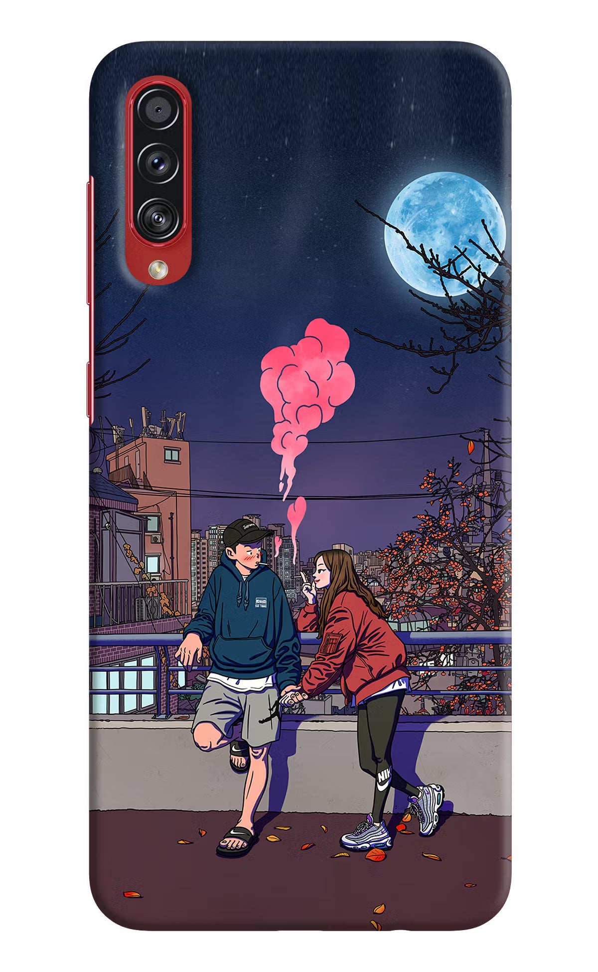 Chilling Couple Samsung A70s Hard Case Back Cover by Casekaro