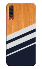 Blue and white wooden Samsung A70s Hard Case Back Cover by Casekaro