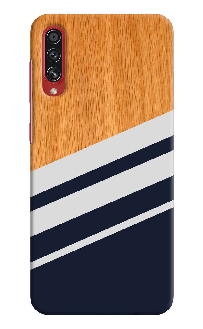 Blue and white wooden Samsung A70s Hard Case Back Cover by Casekaro