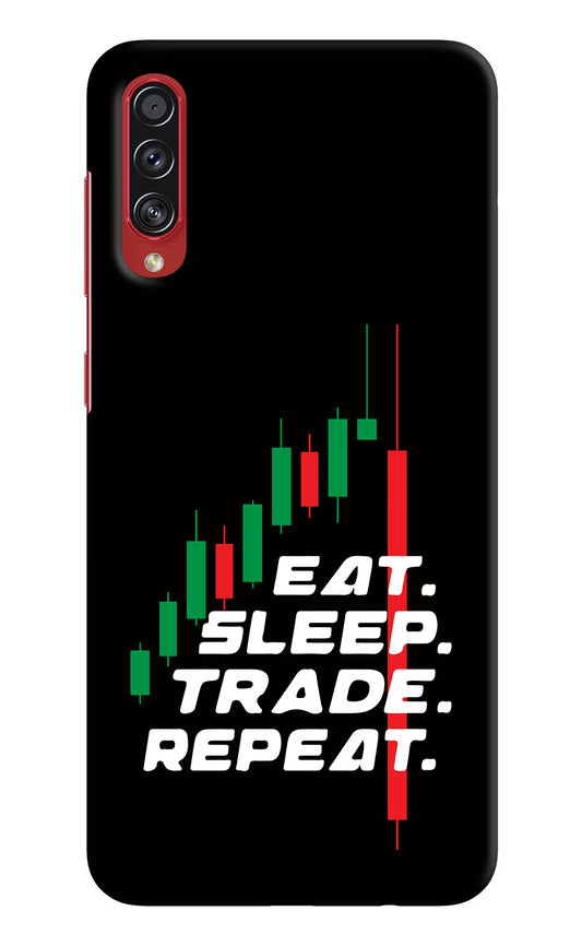 Eat Sleep Trade Repeat Samsung A70s Hard Case Back Cover by Casekaro