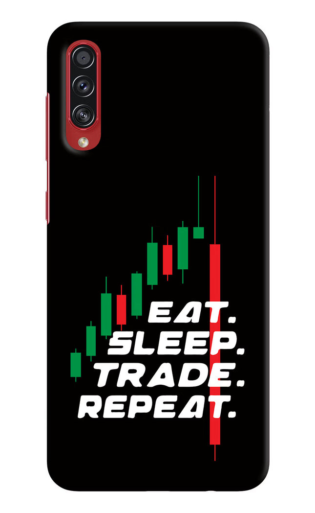 Eat Sleep Trade Repeat Samsung A70s Hard Case Back Cover by Casekaro