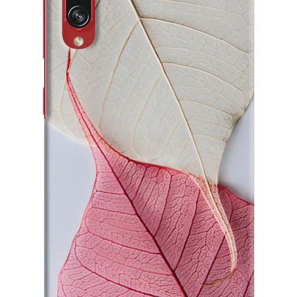 White Pink Leaf Samsung A70s Hard Case Back Cover by Casekaro