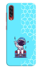 Cute Astronaut Chilling Samsung A70s Hard Case Back Cover by Casekaro