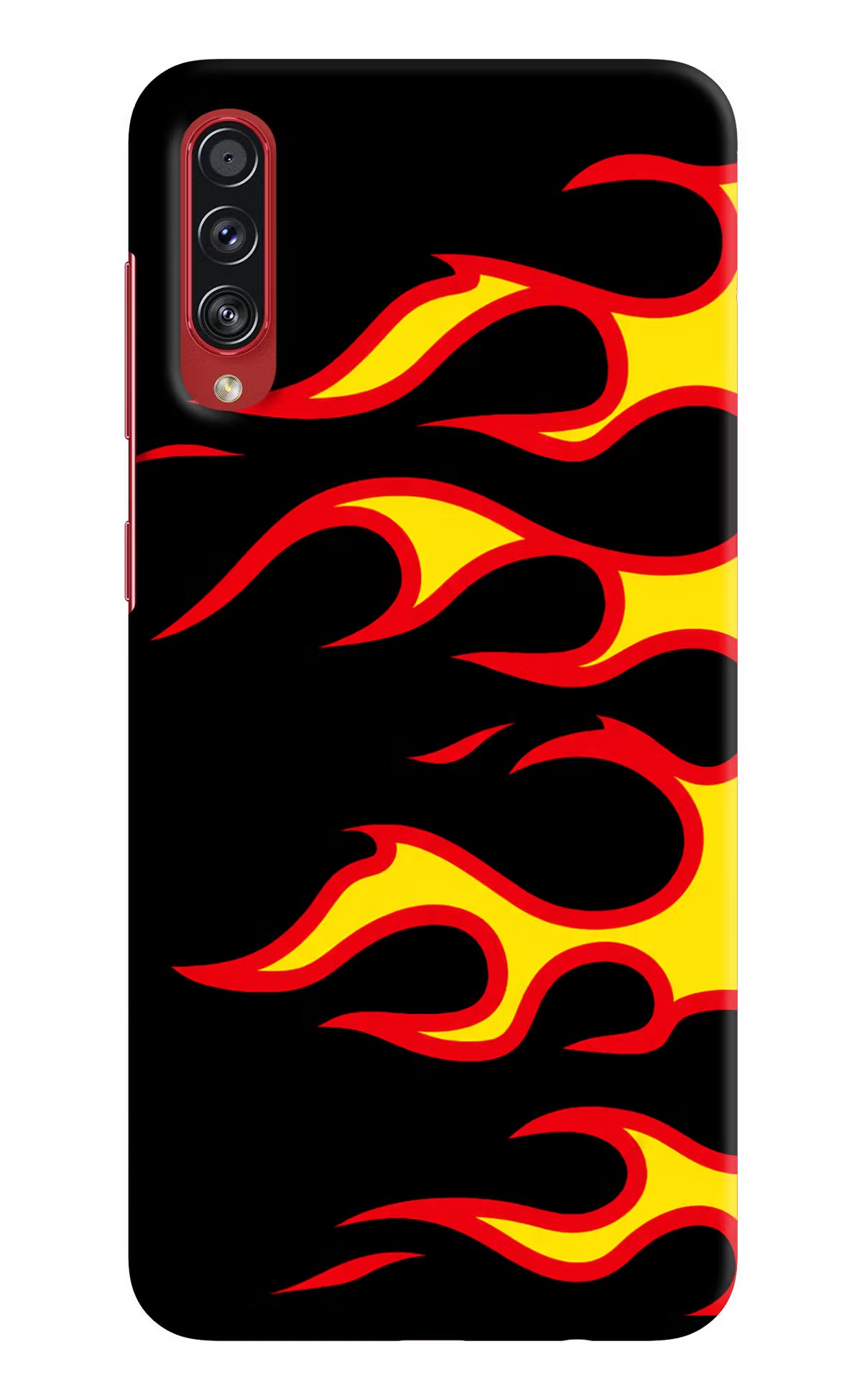 Side Sweep Flames Samsung A70s Hard Case Back Cover by Casekaro