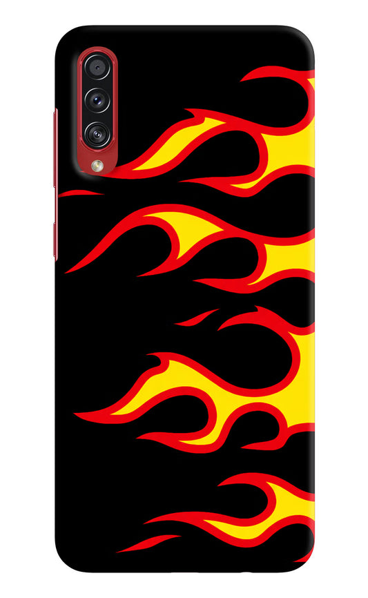Side Sweep Flames Samsung A70s Hard Case Back Cover by Casekaro