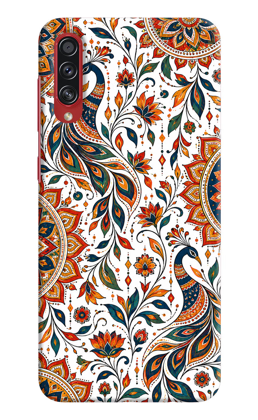 White Mayura Samsung A70s Back Cover, Hard case