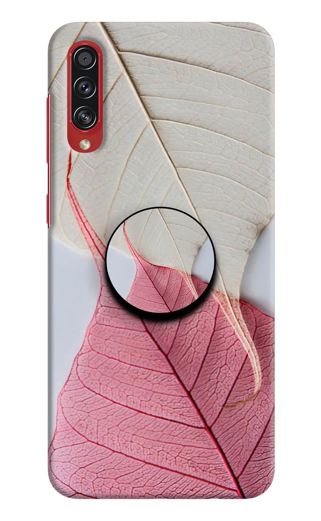White Pink Leaf Samsung A70s Pop Case by Casekaro