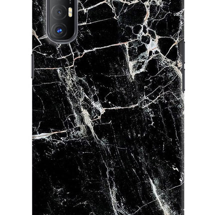 Black Marble Texture Oppo Reno3 Pro Hard Case Back Cover by Casekaro