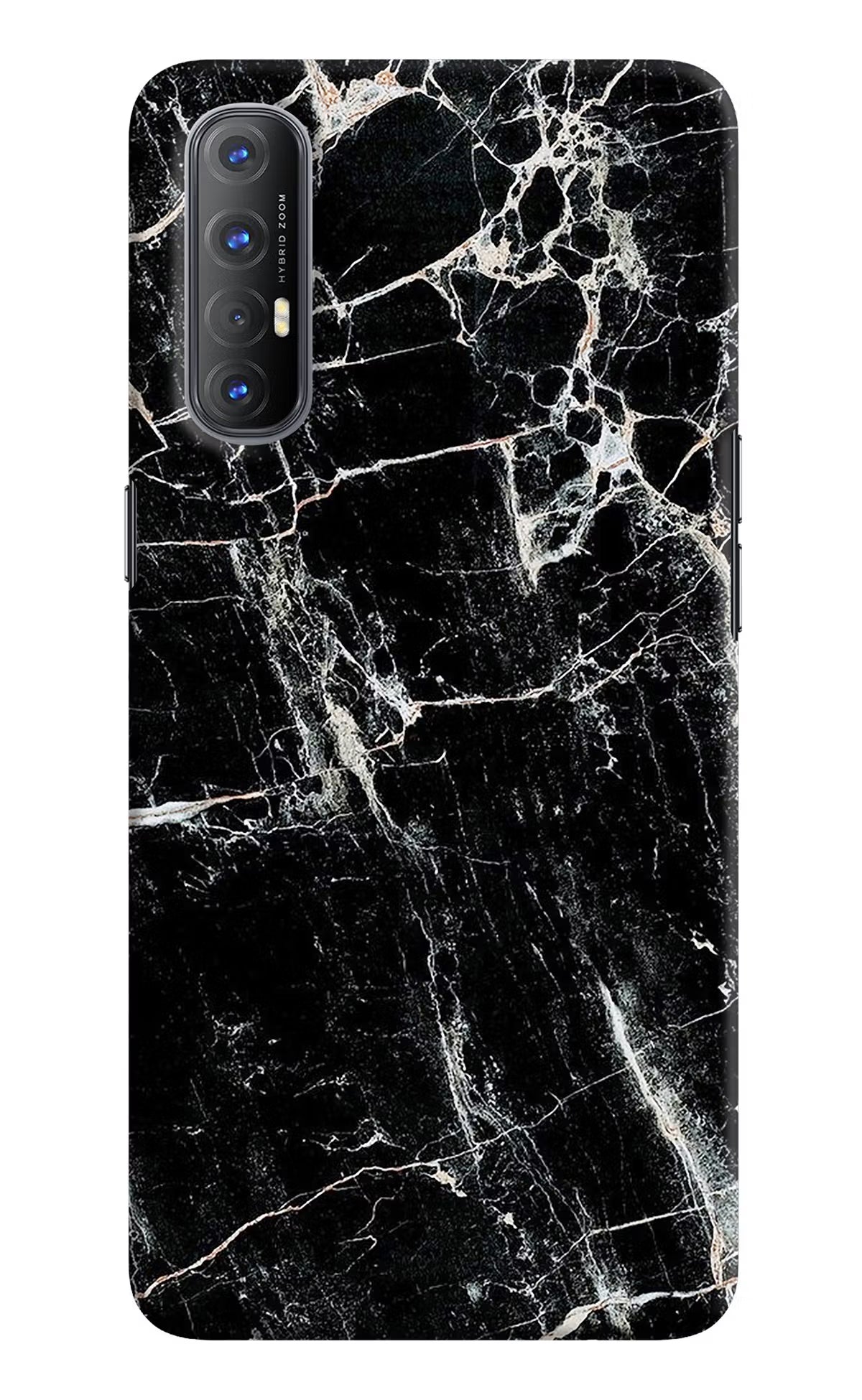 Black Marble Texture Oppo Reno3 Pro Hard Case Back Cover by Casekaro