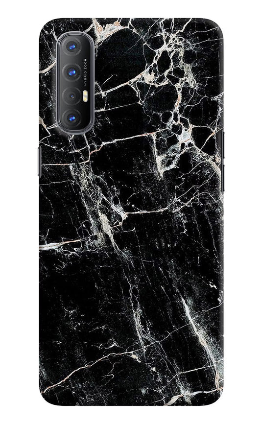 Black Marble Texture Oppo Reno3 Pro Hard Case Back Cover by Casekaro