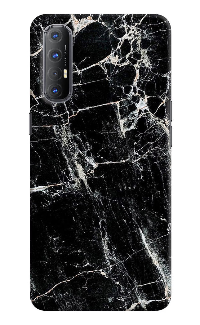 Black Marble Texture Oppo Reno3 Pro Hard Case Back Cover by Casekaro