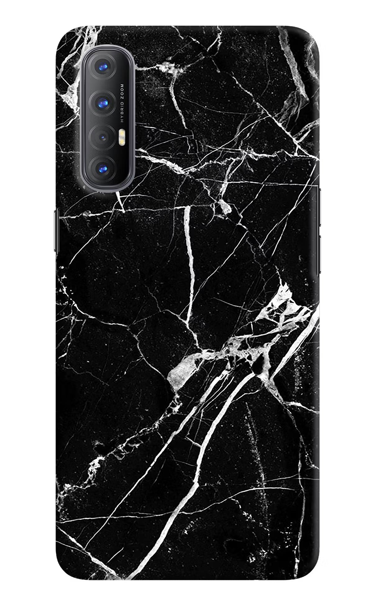 Black Marble Pattern Oppo Reno3 Pro Hard Case Back Cover by Casekaro
