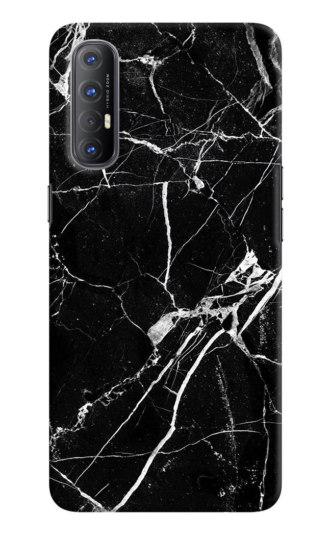 Black Marble Pattern Oppo Reno3 Pro Hard Case Back Cover by Casekaro