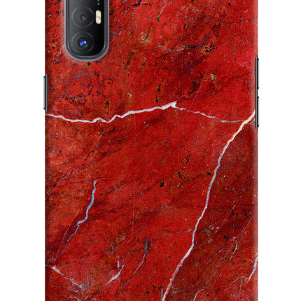 Red Marble Design Oppo Reno3 Pro Hard Case Back Cover by Casekaro