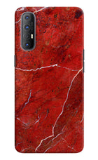Red Marble Design Oppo Reno3 Pro Hard Case Back Cover by Casekaro