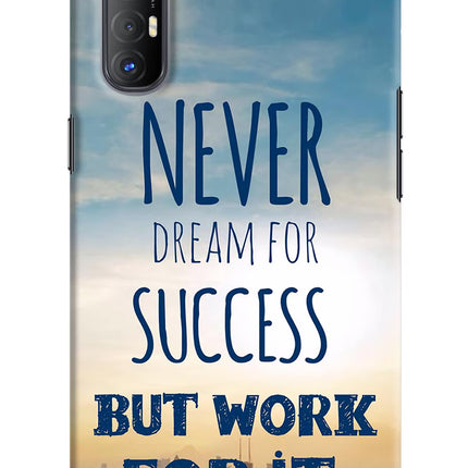 Never Dream For Success But Work For It Oppo Reno3 Pro Hard Case Back Cover by Casekaro