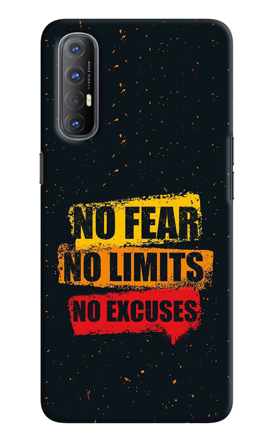 No Fear No Limits No Excuse Oppo Reno3 Pro Hard Case Back Cover by Casekaro