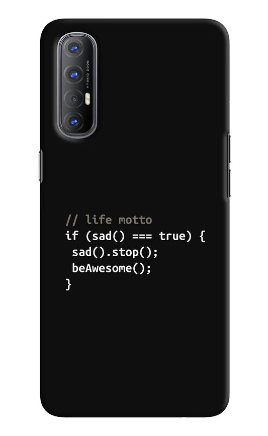 Life Motto Code Oppo Reno3 Pro Hard Case Back Cover by Casekaro