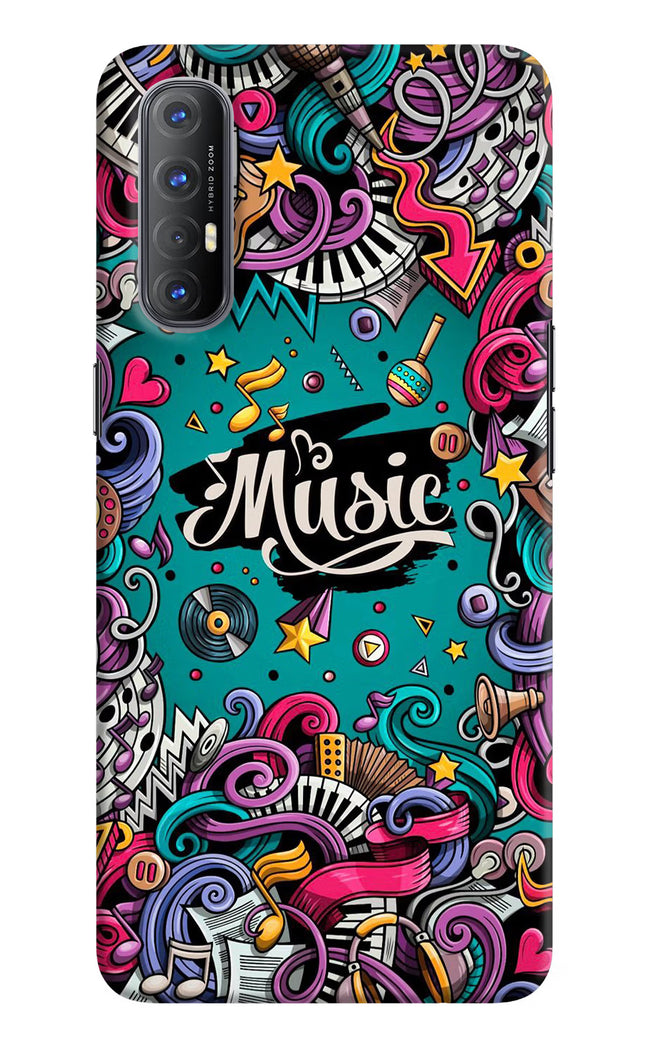 Music Graffiti Oppo Reno3 Pro Hard Case Back Cover by Casekaro