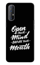 Open Your Mind Before Your Mouth Oppo Reno3 Pro Hard Case Back Cover by Casekaro