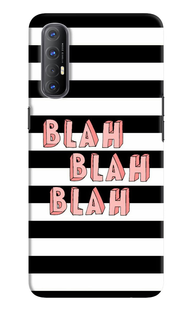 Blah Blah Blah Oppo Reno3 Pro Hard Case Back Cover by Casekaro