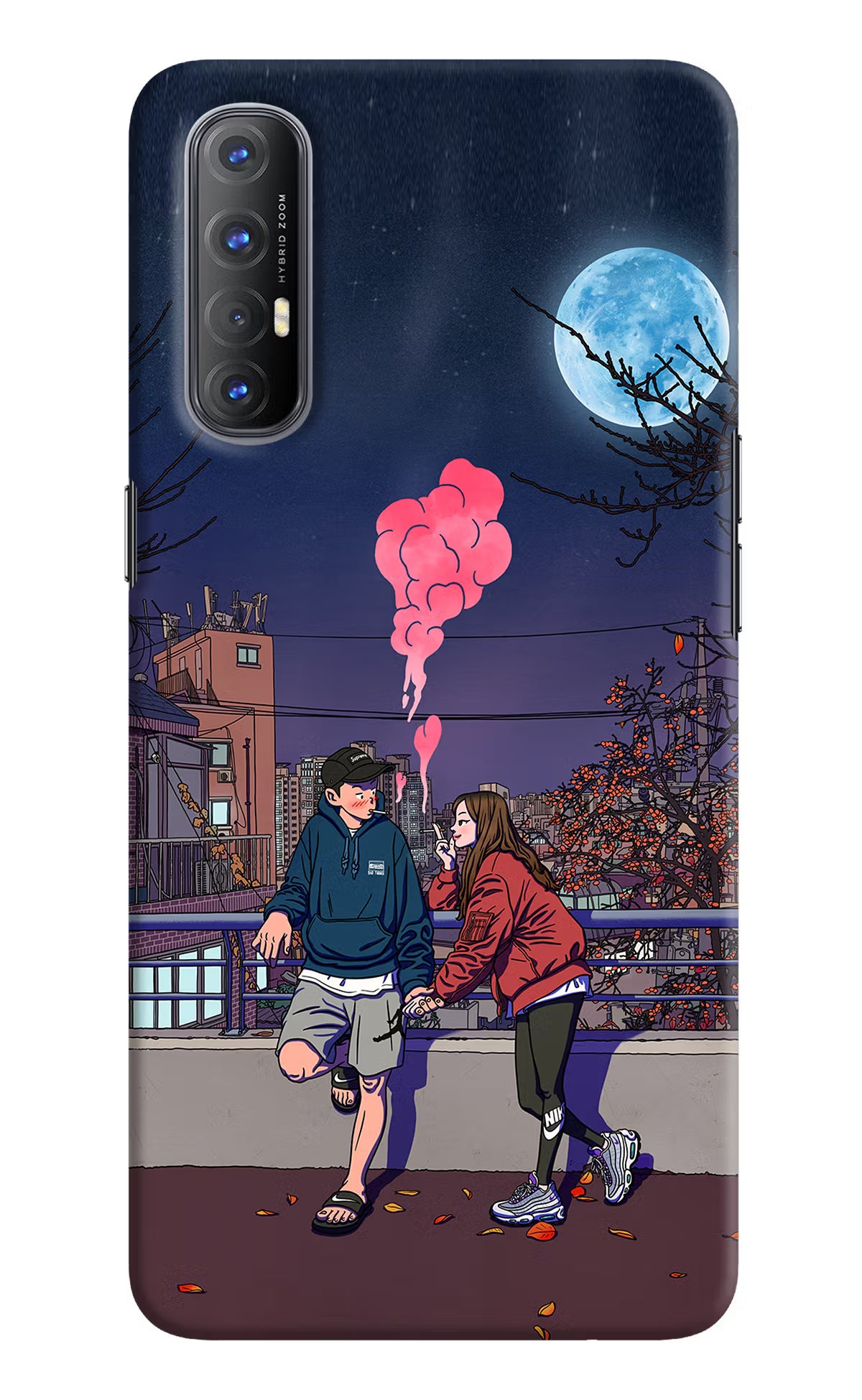 Chilling Couple Oppo Reno3 Pro Hard Case Back Cover by Casekaro