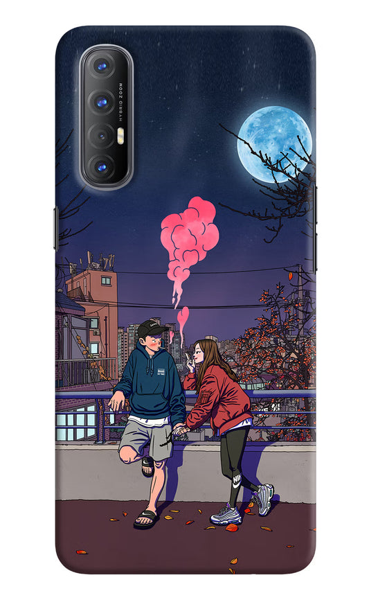 Chilling Couple Oppo Reno3 Pro Hard Case Back Cover by Casekaro