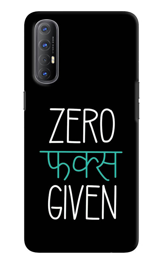 Zero Fucks Given Oppo Reno3 Pro Hard Case Back Cover by Casekaro