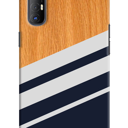 Blue and white wooden Oppo Reno3 Pro Hard Case Back Cover by Casekaro