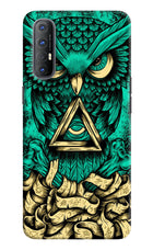 Green Owl Oppo Reno3 Pro Hard Case Back Cover by Casekaro
