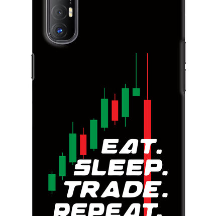 Eat Sleep Trade Repeat Oppo Reno3 Pro Hard Case Back Cover by Casekaro