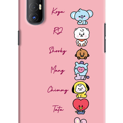 BTS names Oppo Reno3 Pro Hard Case Back Cover by Casekaro