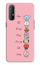 BTS names Oppo Reno3 Pro Hard Case Back Cover by Casekaro