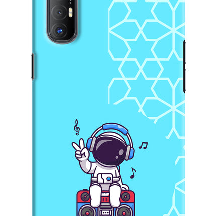 Cute Astronaut Chilling Oppo Reno3 Pro Hard Case Back Cover by Casekaro