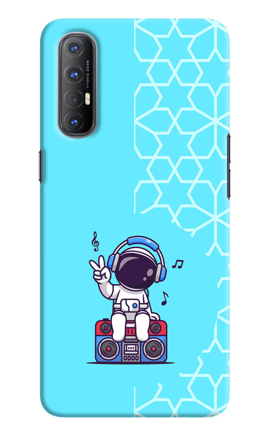 Cute Astronaut Chilling Oppo Reno3 Pro Hard Case Back Cover by Casekaro