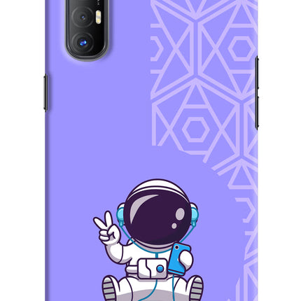 Cute Astronaut Chilling Oppo Reno3 Pro Hard Case Back Cover by Casekaro