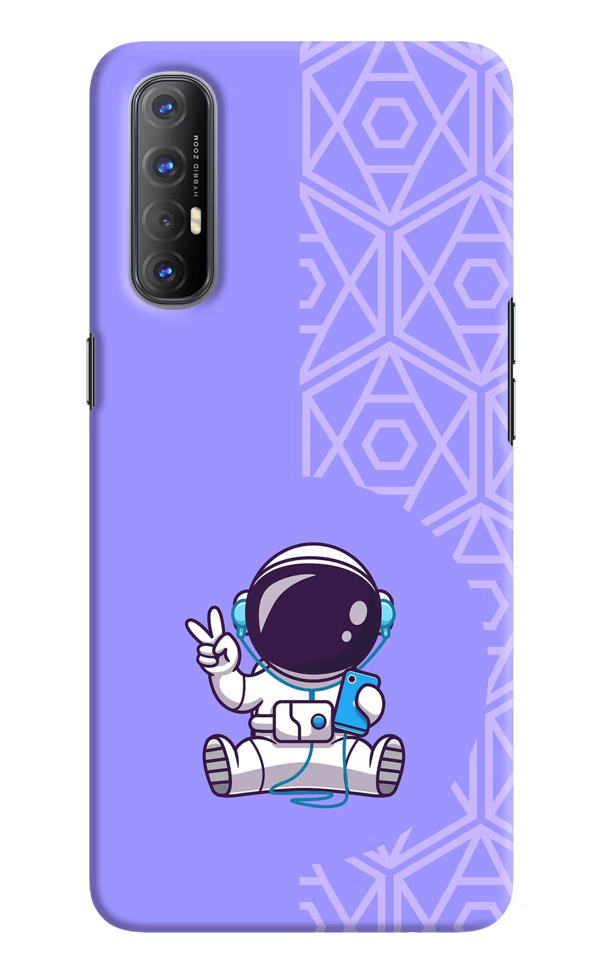 Cute Astronaut Chilling Oppo Reno3 Pro Hard Case Back Cover by Casekaro