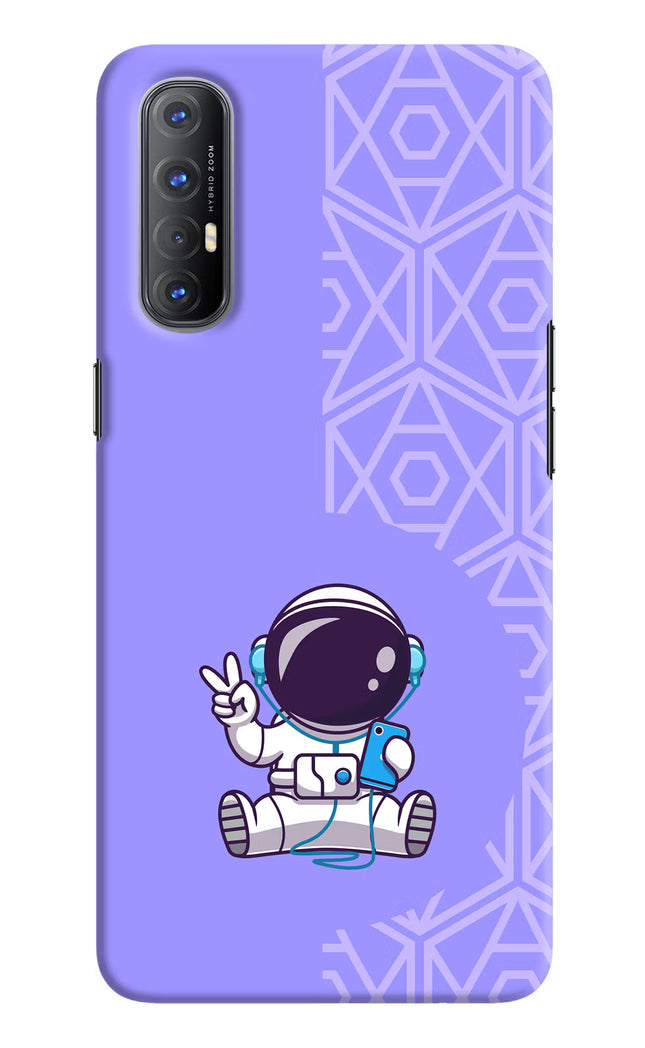Cute Astronaut Chilling Oppo Reno3 Pro Hard Case Back Cover by Casekaro