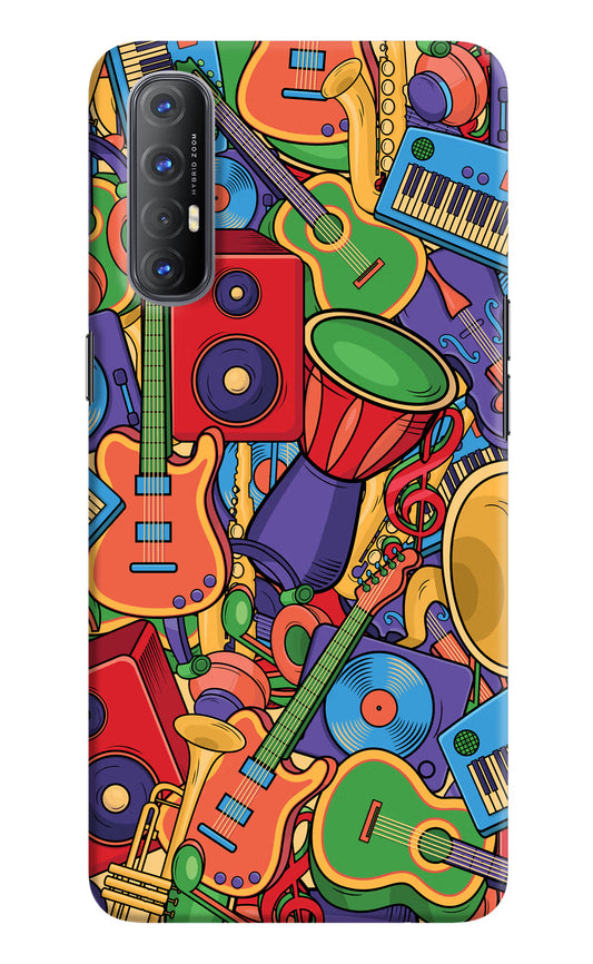 Music Instrument Doodle Oppo Reno3 Pro Hard Case Back Cover by Casekaro