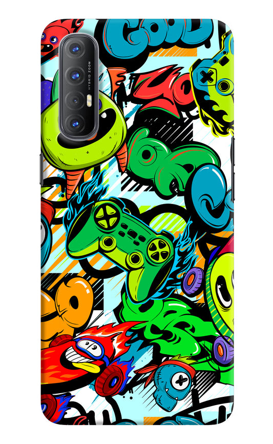 Game Doodle Oppo Reno3 Pro Hard Case Back Cover by Casekaro