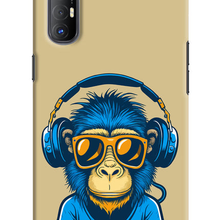 Monkey Headphone Oppo Reno3 Pro Hard Case Back Cover by Casekaro