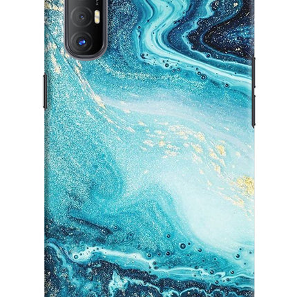 Blue Glitter Marble Oppo Reno3 Pro Hard Case Back Cover by Casekaro