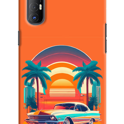 Palm Drive 80s Oppo Reno3 Pro Hard Case Back Cover by Casekaro