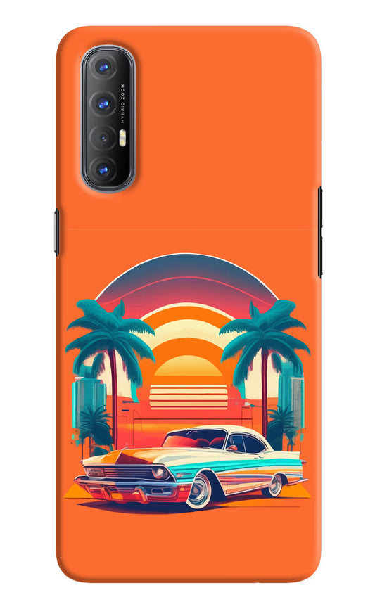 Palm Drive 80s Oppo Reno3 Pro Hard Case Back Cover by Casekaro