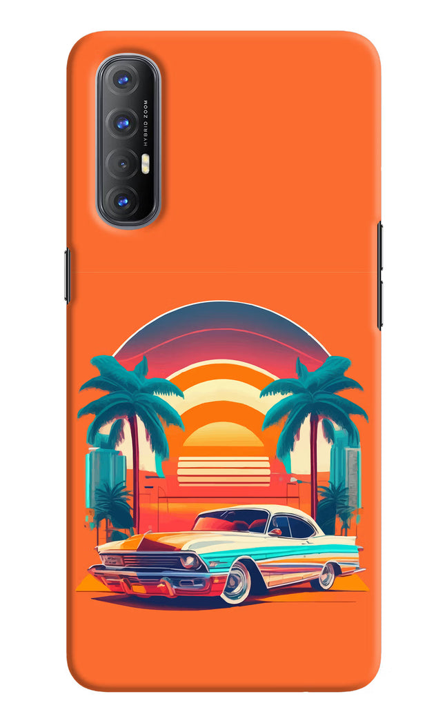 Palm Drive 80s Oppo Reno3 Pro Hard Case Back Cover by Casekaro